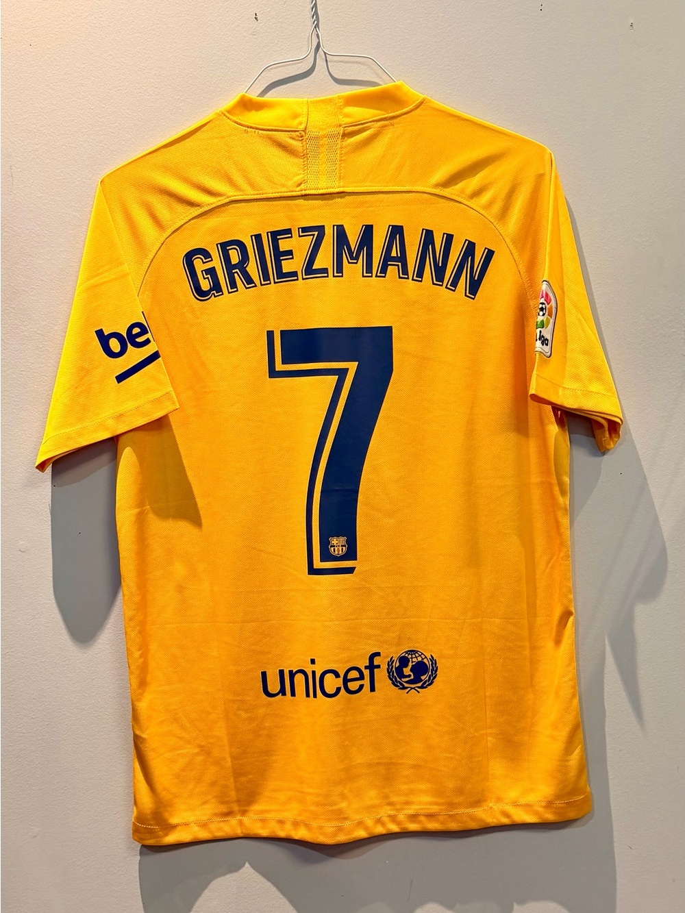 Nike Yellow Barcelona Griezmann #7 Soccer Jersey